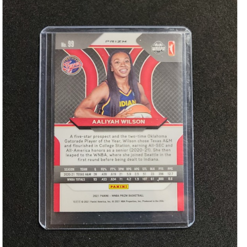 Aaliyah Wilson Rookie green prizm parallel 2021 WNBA Panini