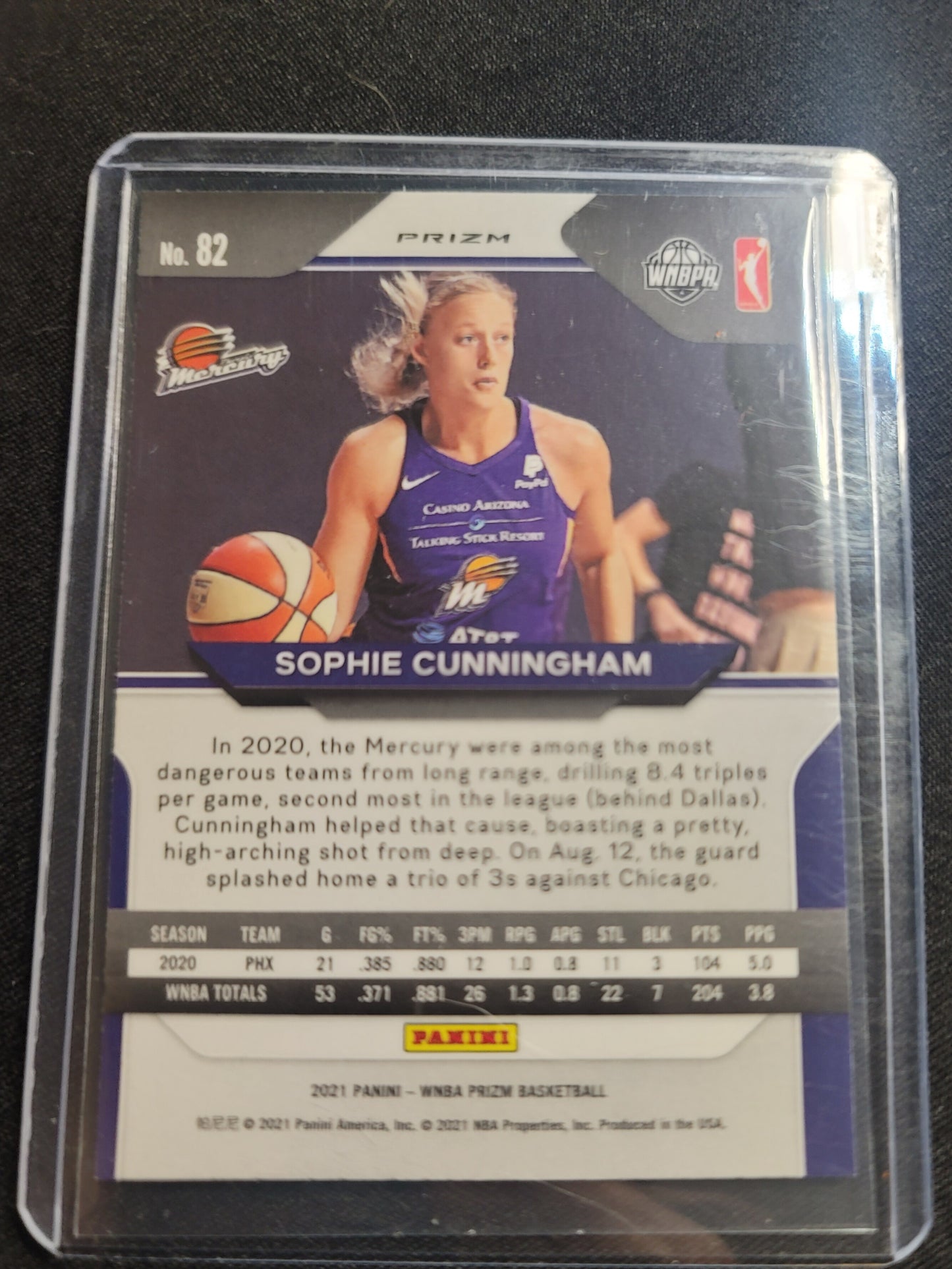 Sophie Cinningham green prizm parallel 2021 WNBA Panini