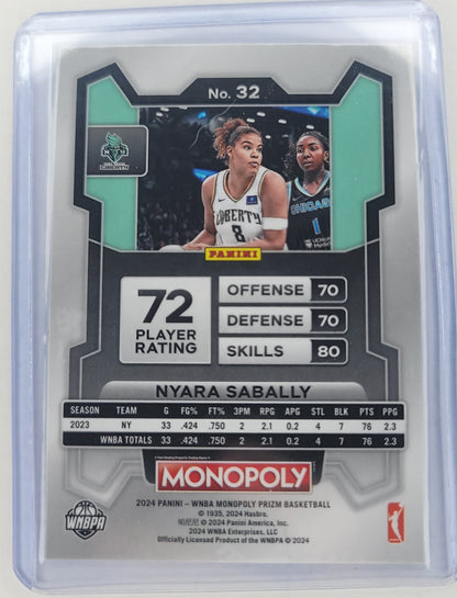 2024 WNBA Nyara Sabally Monopoly Prizm basketball card