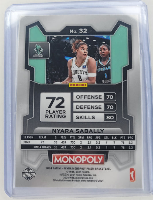 2024 WNBA Nyara Sabally Monopoly Prizm basketball card