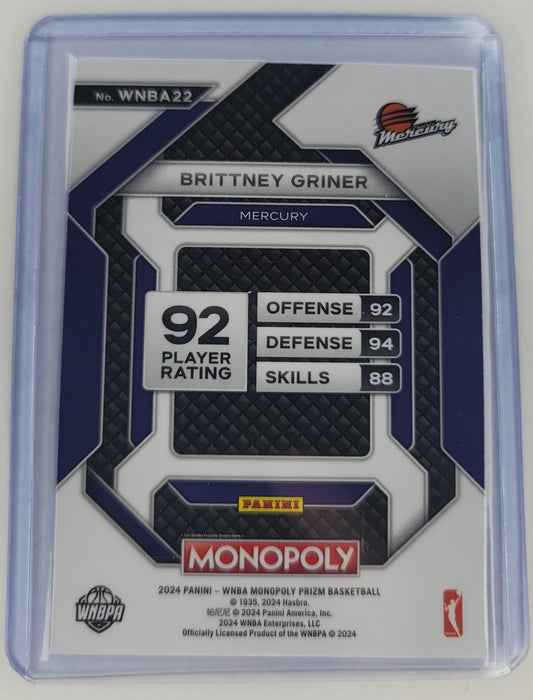 2024 WNBA Brittney Griner insert Monopoly Prizm basketball card