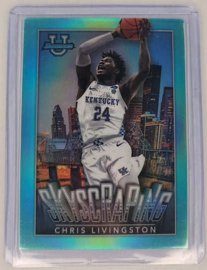 2023 Bowman Chrome U Chris Livingston 136/150 Aqua Skyscraping