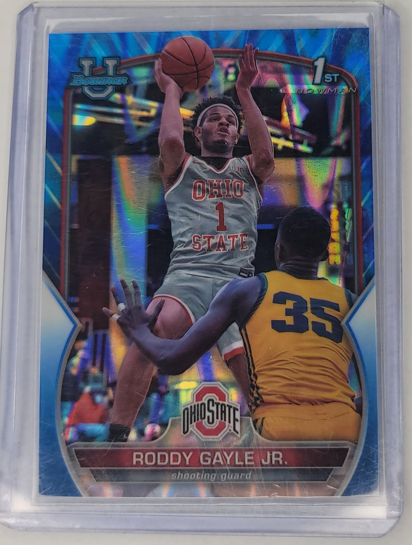 Roddy Gayle Jr #'d 184/199 - 2022-23 Bowman University Chrome 1st Blue Refractor SP