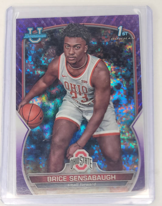 2022-23 Bowman Chrome U Brice Sensabaugh 1st Bowman Purple Mini-Diamond #'d  328/399 Refractor