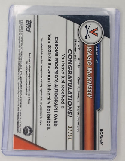 Isaac McNeely Bowman Chrome U Basketball 2023-24 #'d 37/50 Gold Refractor