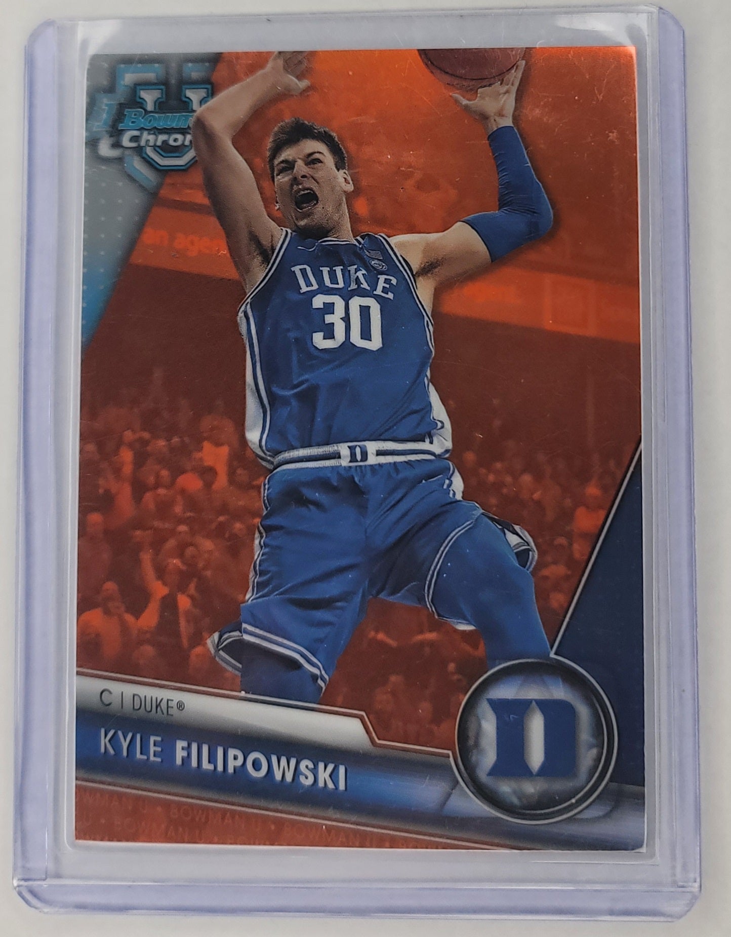 2023-24 Bowman University Chrome Basketball Kyle Filipowski Orange shimmer 05/25 Duke
