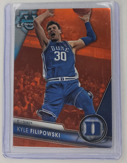 2023-24 Bowman University Chrome Basketball Kyle Filipowski Orange shimmer 05/25 Duke