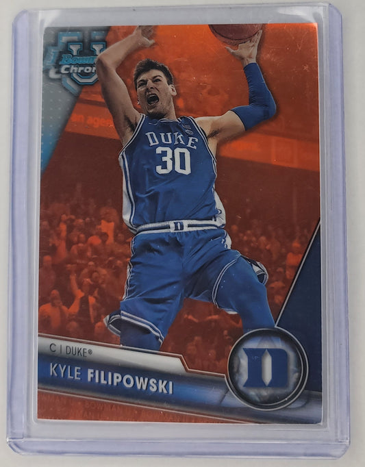 2023-24 Bowman University Chrome Basketball Kyle Filipowski Orange shimmer 05/25 Duke