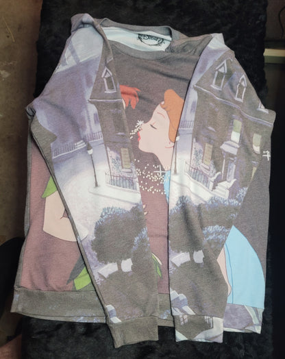 Peter Pan and Wendy graphic sweater London skyline LS XL