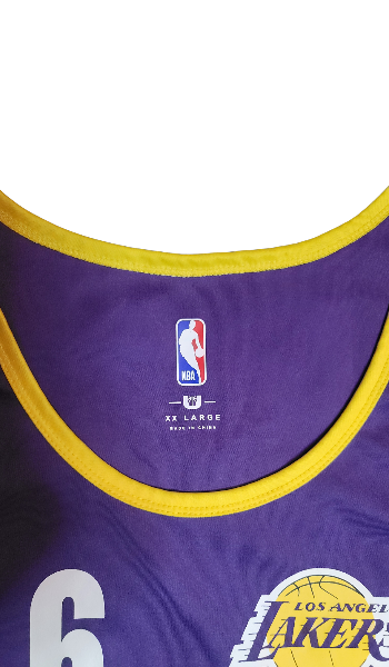 Los Angeles Lakers NBA XXL used Lebron James Jersey #6