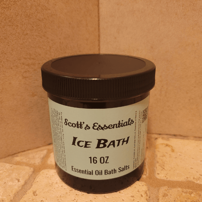 Jar of Scott's Essentials Ice Bath on a tiled surface