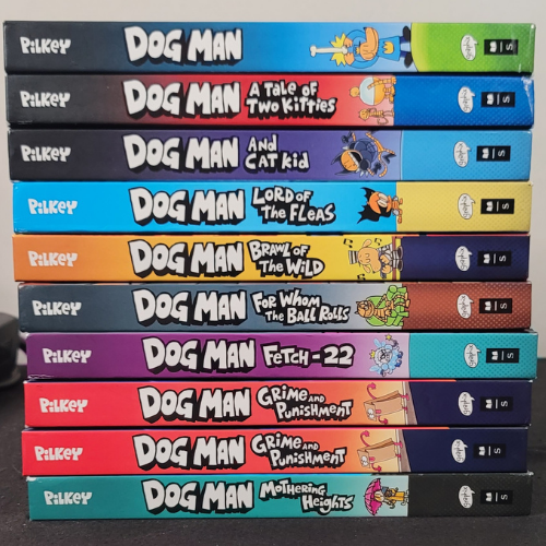 Stack of 10 'Dog Man' hardcover books 